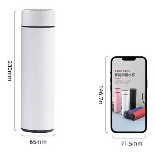 TERMO DIGITAL DE ACERO INOXIDABLE, INTELIGENTE, 500 ML, COLOR ROSA - 7