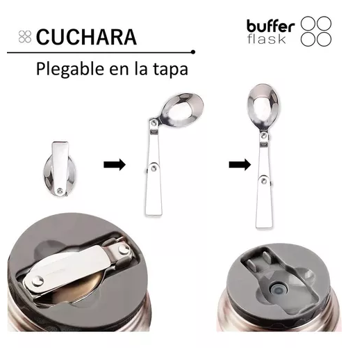 TERMO DE COMIDA Y LÍQUIDO BUFFER, MULTIPROPÓSITO, 630 ML + CUCHARA - 3