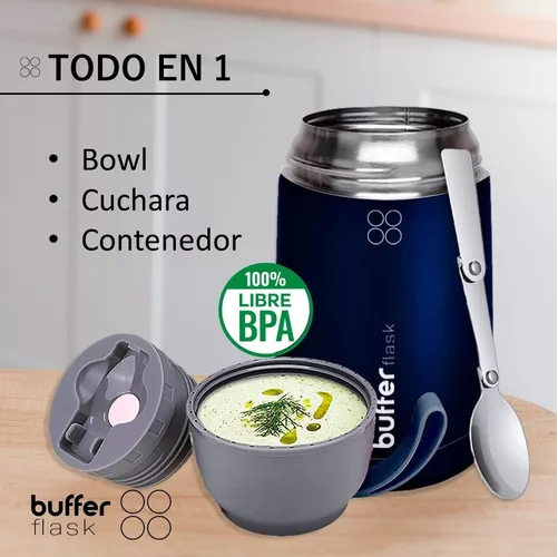 TERMO DE COMIDA Y LÍQUIDO BUFFER, MULTIPROPÓSITO, 630 ML + CUCHARA - 4