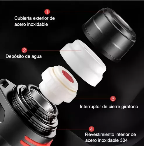 TERMO DE ACERO INOXIDABLE, 2 LITROS, PLATEADO - 6
