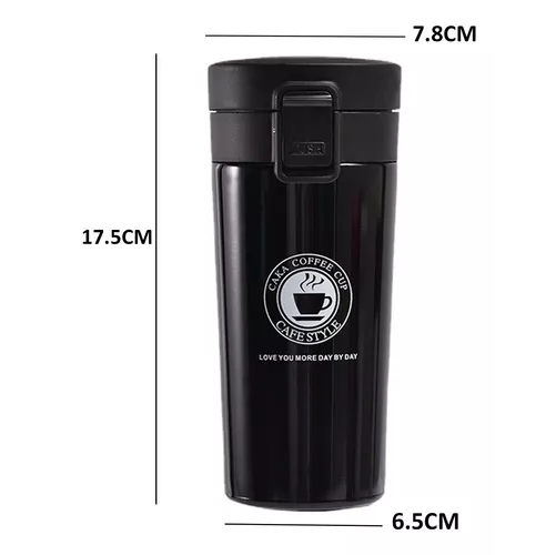 TERMO DE CAFÉ DE ACERO INOXIDABLE, TAZA DE AGUA CALIENTE, 380 ML - 2