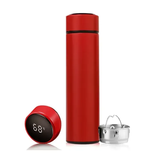 TERMO CON PANTALLA DIGITAL, COLOR ROJO MATE - 6