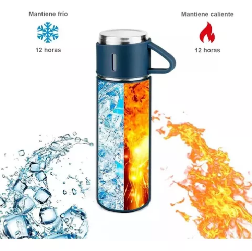 VASO TERMO DE ACERO INOXIDABLE CON TAZAS + BOLSA DE REGALO - 1