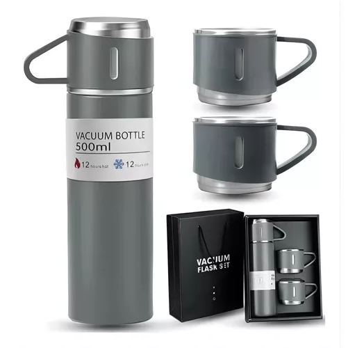 VASO TERMO DE ACERO INOXIDABLE CON TAZAS + BOLSA DE REGALO - 2