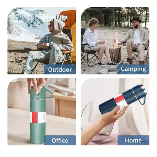 VASO TERMO DE ACERO INOXIDABLE CON TAZAS + BOLSA DE REGALO - 6
