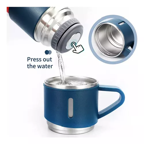 VASO TERMO DE ACERO INOXIDABLE CON TAZAS + BOLSA DE REGALO - 7