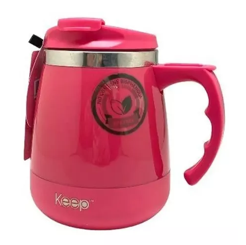 TAZA TÉRMICA KEEP INDOOR, COLOR ROSA, 400 ML - 2