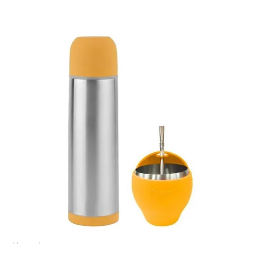 SET DE MATE Y TERMO BALA KEEP, COLOR NARANJA - 3