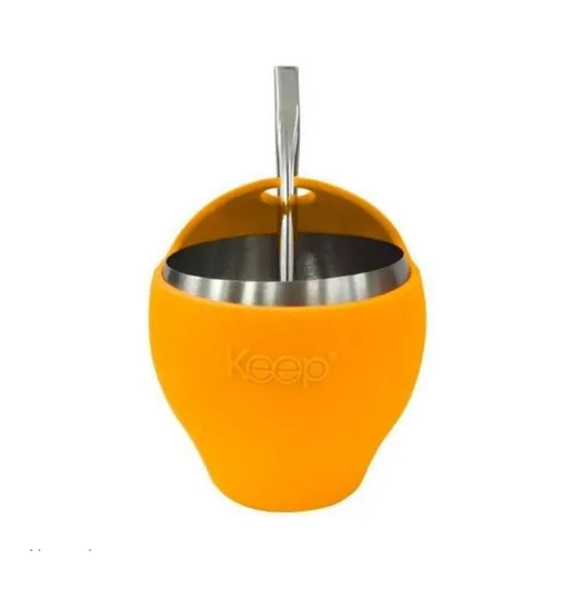 SET DE MATE Y TERMO BALA KEEP, COLOR NARANJA - 4