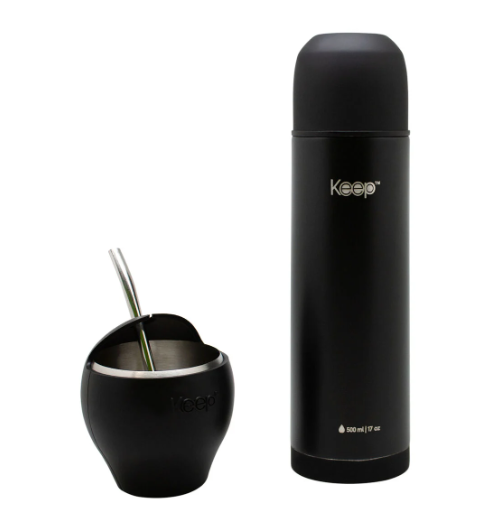 SET DE MATE Y TERMO BALA KEEP, COLOR NEGRO - 4
