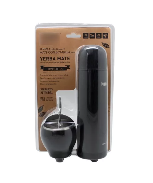 SET DE MATE Y TERMO BALA KEEP, COLOR NEGRO - 5