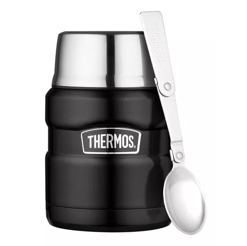TERMO DE COMIDA KING, ACERO INOXIDABLE, 470 ML, NEGRO, THERMOS - 1