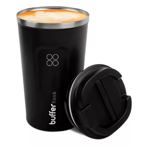 TERMO PARA CAFÉ, VASO TÉRMICO, MUG, 500 ML, 17 OZ, COLOR NEGRO - 1