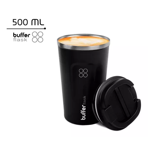 TERMO PARA CAFÉ, VASO TÉRMICO, MUG, 500 ML, 17 OZ, COLOR NEGRO - 2