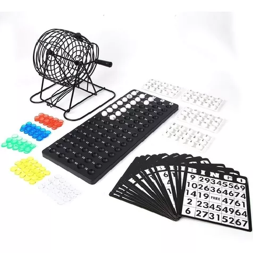SET DE BINGO COMPLETO INCLUYE TÓMBOLA, FICHAS Y PELOTAS - 1