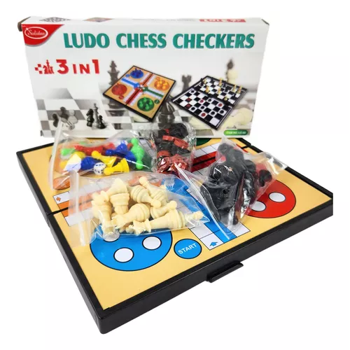 JUEGO DE MESA 3 EN 1: LUDO, DAMAS Y AJEDREZ FAMILIAR - 1