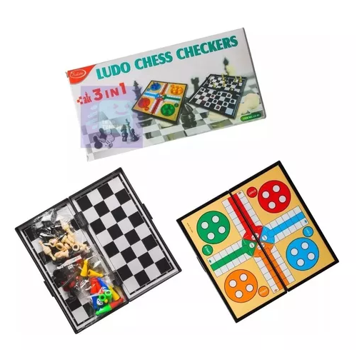 JUEGO DE MESA 3 EN 1: LUDO, DAMAS Y AJEDREZ FAMILIAR - 3