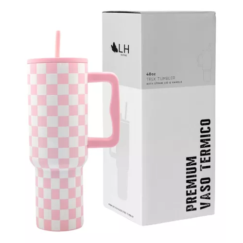 VASO TÉRMICO MUG, 1200 LT, ACERO INOXIDABLE, JAQUE MATE ROSA - 1
