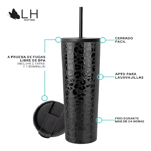 VASO TÉRMICO MUG LH 700 LT, ACERO INOXIDABLE, FRÍO Y CALOR, COLOR NEGRO - 3