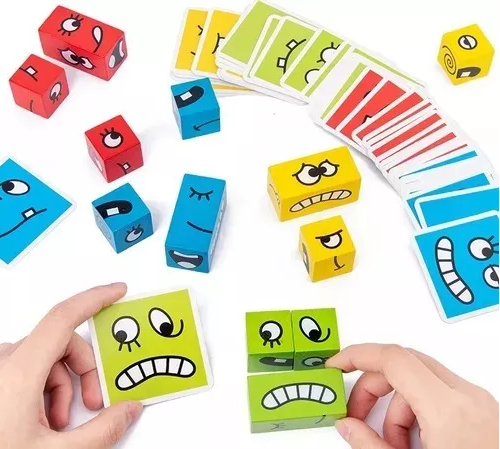 JUEGO DE PUZZLE CUBOS DIDÁCTICO, EXPRESIONES Y EMOCIONES - 1