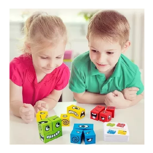 JUEGO DE PUZZLE CUBOS DIDÁCTICO, EXPRESIONES Y EMOCIONES - 2