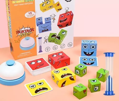 JUEGO DE PUZZLE CUBOS DIDÁCTICO, EXPRESIONES Y EMOCIONES - 3