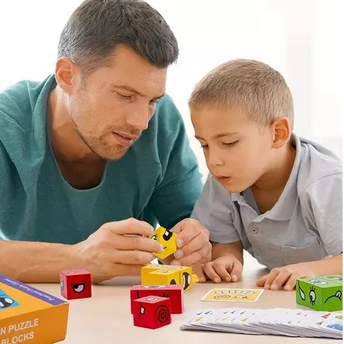JUEGO DE PUZZLE CUBOS DIDÁCTICO, EXPRESIONES Y EMOCIONES - 4