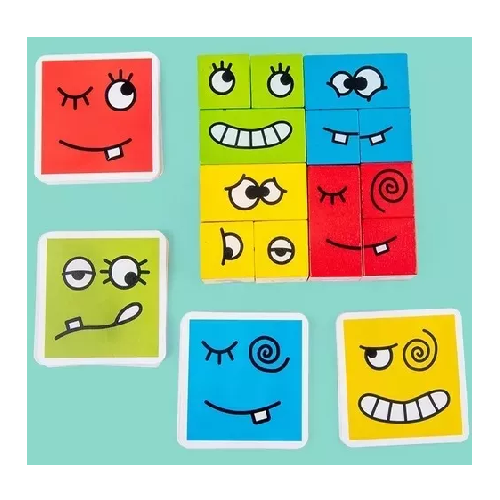 JUEGO DE PUZZLE CUBOS DIDÁCTICO, EXPRESIONES Y EMOCIONES - 5