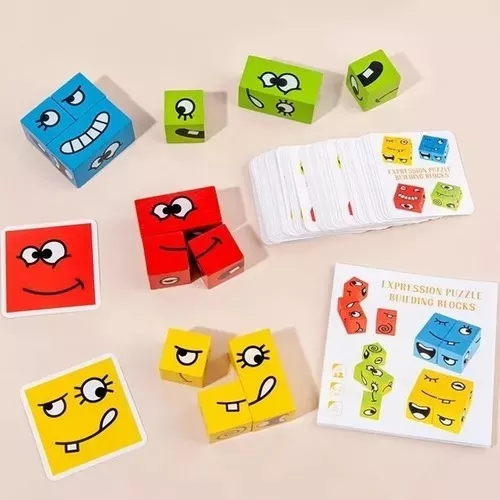 JUEGO DE PUZZLE CUBOS DIDÁCTICO, EXPRESIONES Y EMOCIONES - 8