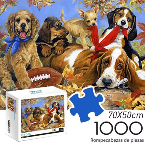 ROMPECABEZAS 70X50CM LINDO PATRÓN PERRO MULTICOLOR - 2