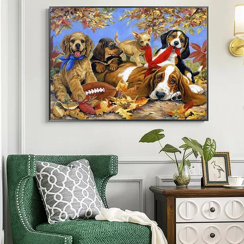 ROMPECABEZAS 70X50CM LINDO PATRÓN PERRO MULTICOLOR - 4