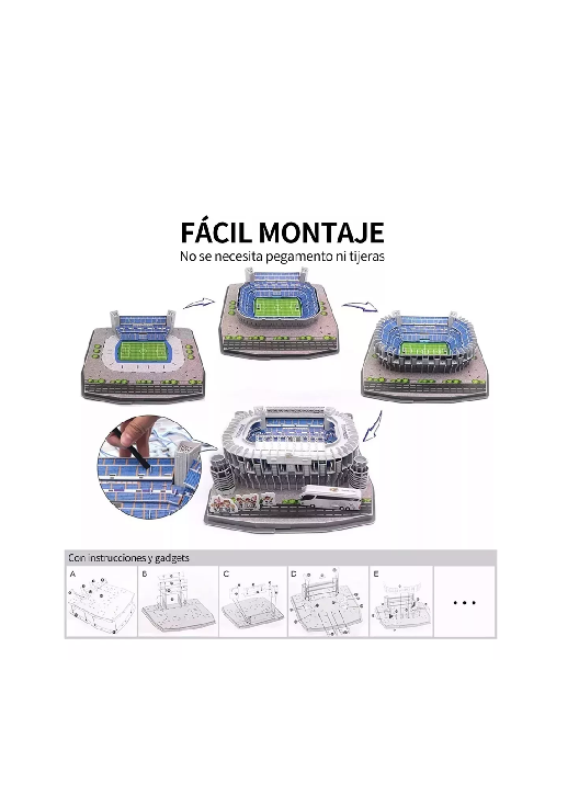 PUZZLE 3D ESTADIO SANTIAGO BERNABÉU REAL MADRID MULTICOLOR - 3