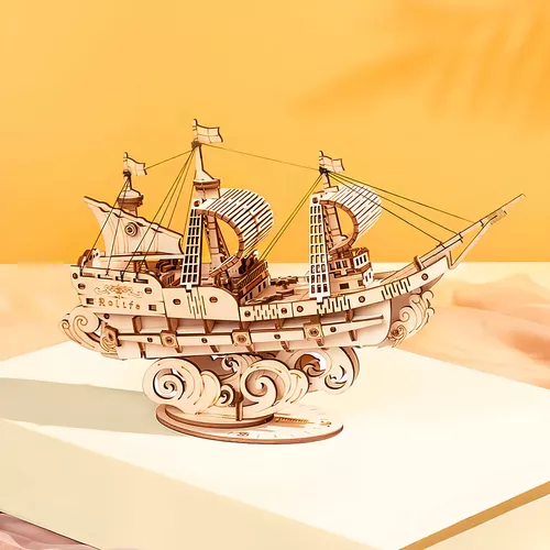 BARCO MERCANTE, PUZZLE 3D, COLOR CREMA - 6