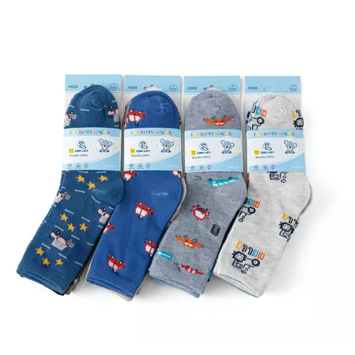 PACK DE 12 PARES DE CALCETINES LARGOS PARA NIÑO, DIBUJOS ANIMADOS DE BAMBÚ, TALLAS 2-10, MULTICOLOR - 4