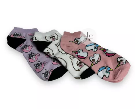 PACK DE 12 CALCETINES PARA MUJER, ALGODÓN, CON DISEÑOS DIVERTIDOS, MULTICOLOR - 5