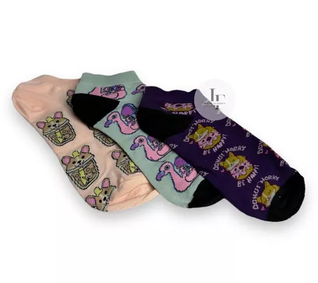 PACK DE 12 CALCETINES PARA MUJER, ALGODÓN, CON DISEÑOS DIVERTIDOS, MULTICOLOR - 6