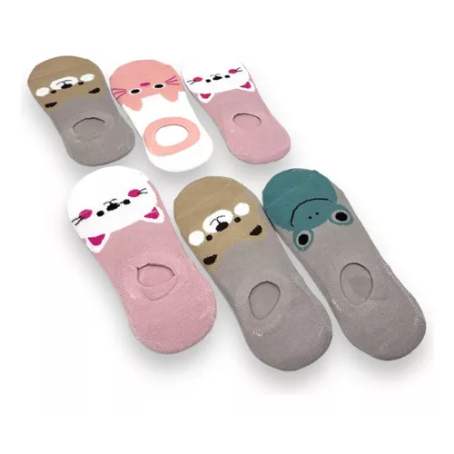 PACK DE 12 PARES DE CALCETINES PARA MUJER, TOBILLERAS, DISEÑOS DE ANIMALES - 2