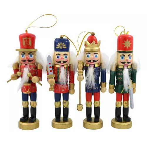 X4 CASCANUECES NAVIDEÑOS ADORNOS PARA ÁRBOL DE NAVIDAD MULTICOLOR - 1