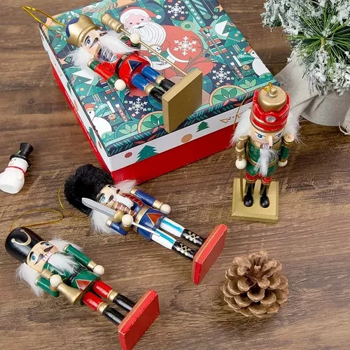 X4 CASCANUECES NAVIDEÑOS ADORNOS PARA ÁRBOL DE NAVIDAD MULTICOLOR - 6
