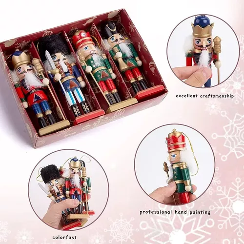 X4 CASCANUECES NAVIDEÑOS ADORNOS PARA ÁRBOL DE NAVIDAD MULTICOLOR - 7