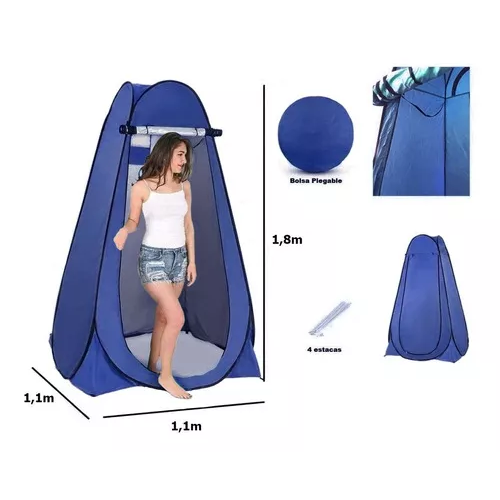 CARPA CASETA DE BAÑO Y VESTIDOR PORTÁTIL PARA CAMPING, 1 PERSONA, COLOR VERDE - 2