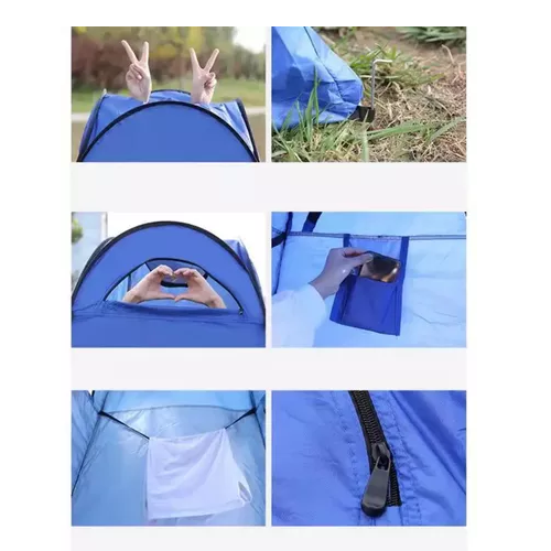 CARPA CASETA DE BAÑO Y VESTIDOR PORTÁTIL PARA CAMPING, 1 PERSONA, COLOR VERDE - 7