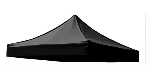 CARPA LONA DE REPUESTO PARA TOLDO, 3X3 M, ENGOMADA, IMPERMEABLE, 600D, COLOR NEGRO - 1