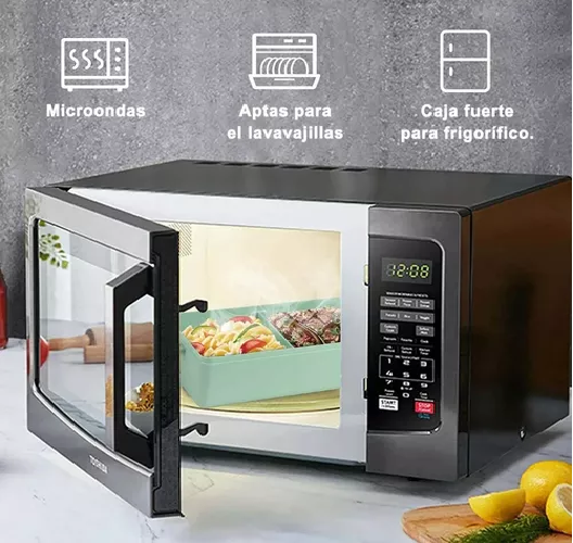 LUNCH BOX 2 NIVELES FIAMBRERA DESMONTABLE CON CUBIERTOS - 7