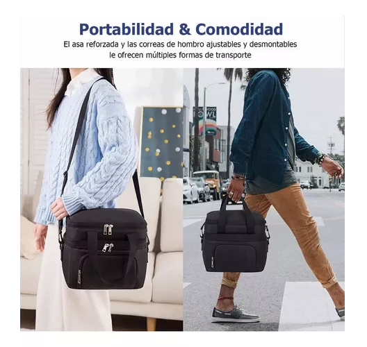 LONCHERA ESCOLAR IMPERMEABLE 10 L GRAN CAPACIDAD Y BANDOLERA - 7
