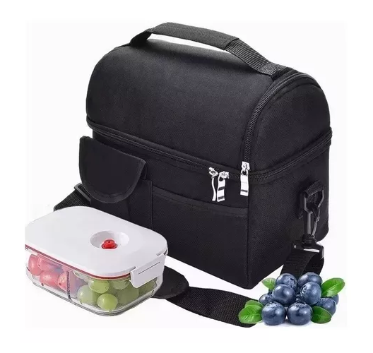 BOLSA DE ALMUERZO PORTÁTIL CON GRAN CAPACIDAD COLOR NEGRO - 1