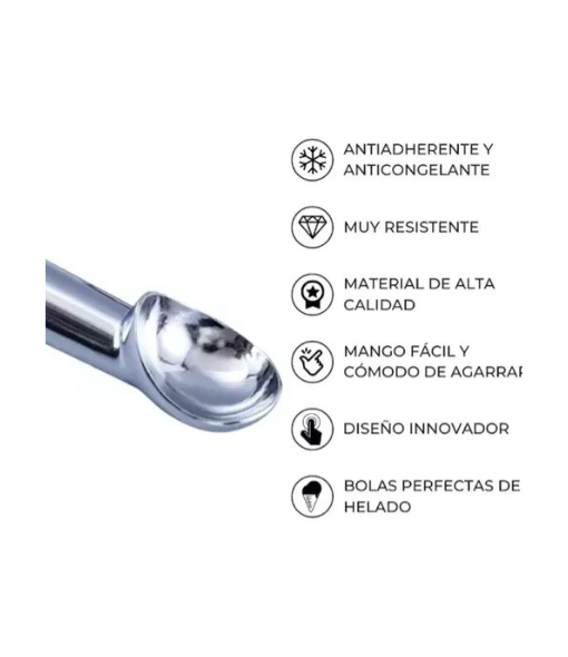 CUCHARA HELADO ALUMINIO RESISTENTE COLOR PLATA - 3