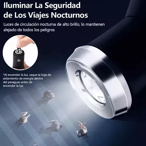 PARAGUAS LED, AUTOMÁTICO ABRE-CIERRA BOTÓN NEGRO - 3