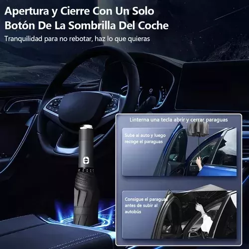 PARAGUAS LED, AUTOMÁTICO ABRE-CIERRA BOTÓN NEGRO - 6