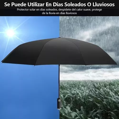 PARAGUAS LED, AUTOMÁTICO ABRE-CIERRA BOTÓN NEGRO - 8